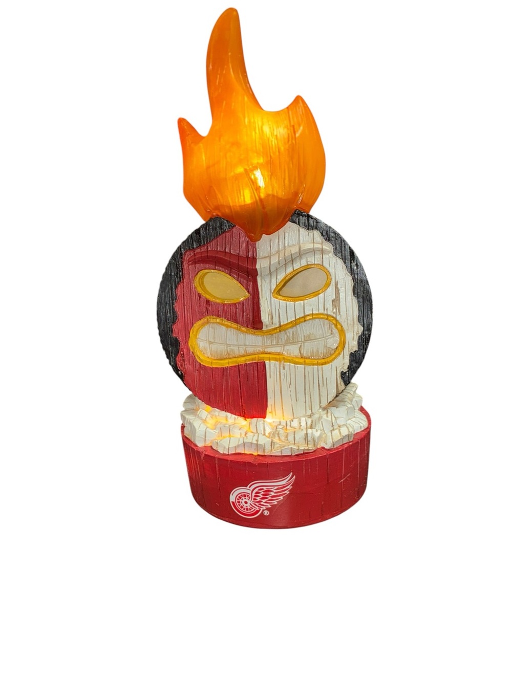 Detroit Red Wings Lit LED Team Tiki Totem Outdoor Safe Garden Statue